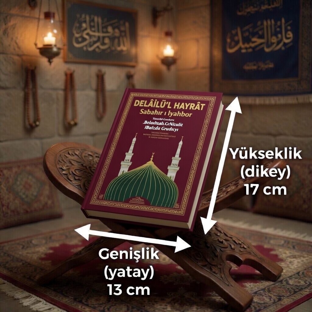 Bilgi Kitabevi Delâilü’l Hayrât Salavat Kitabı Çanta Boy Arapça Türkçe Okunuş Türkçe Meal Ciltli Delailül Hayrat 13*17 cm - 4 - Bordo Diğer Fiyatı