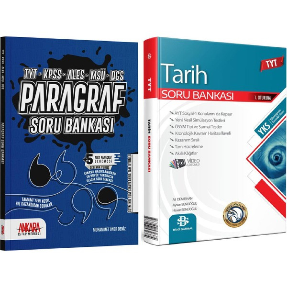 Bilgi Sarmal Tyt Tarih ve Akm Paragraf Soru Bankası Seti 2 Kitap Temel Yeterlilik Testi (TYT) Fiyatı
