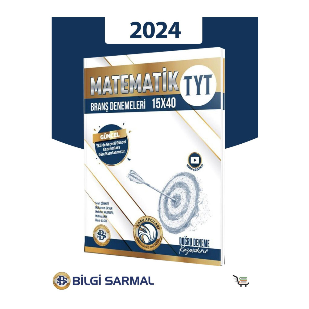 Bilgi Sarmal Yayınları Bilgi Sarmal 2024 TYT Matematik 15 x 40 Branş Denemeleri Ders Sınav Kitapları Fiyatı