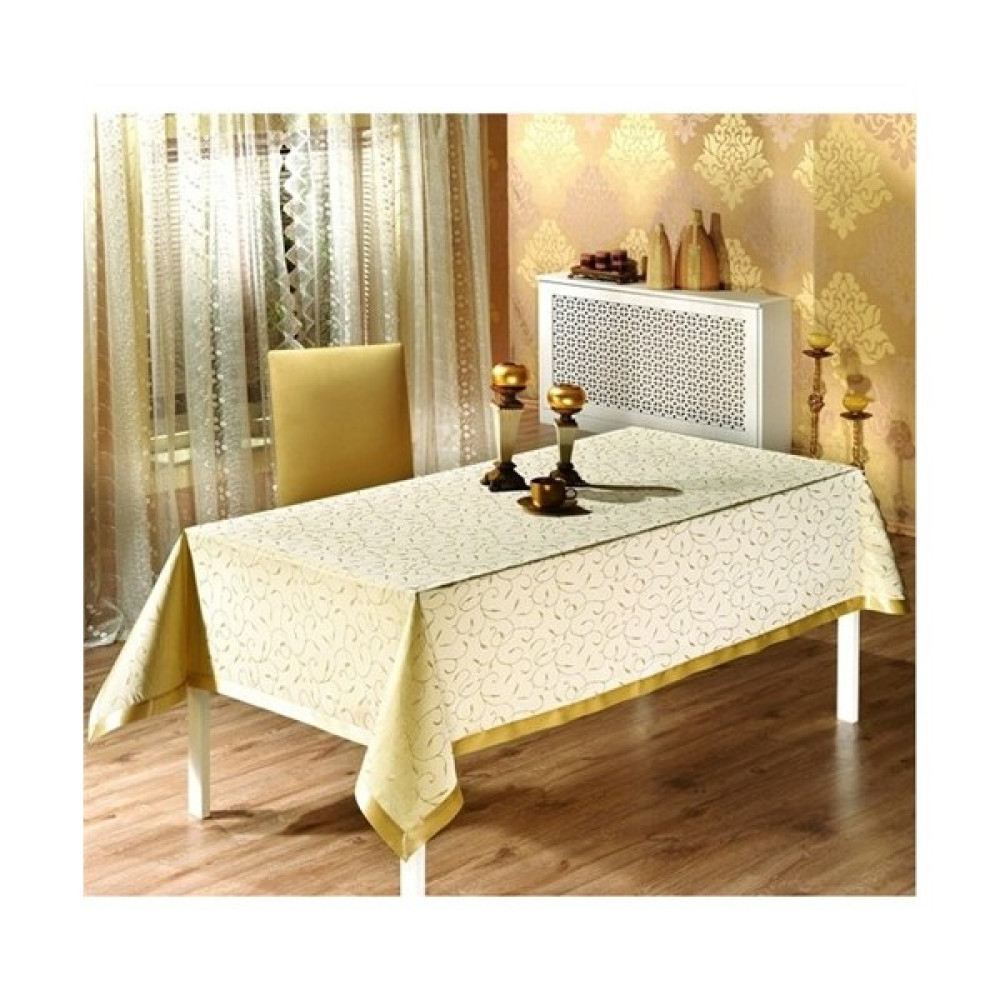 Bilgiçler 160X220 Leke Kir Tutmaz Masa Örtüsü Gold - 160 x 220 cm Masa Örtüsü Fiyatı