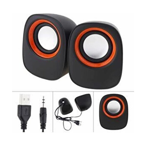 Bilgisayar Hoparlörü Pc Laptop Notebook 1+1 Ses Sistemi 3.5mm Jack Girişli Multimedia USB Speaker Diğer Fiyatı