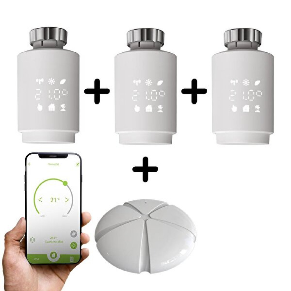 Bilicra S-Warm Akıllı Termostatik Radyatör Vanası Ve Link Zigbee Gateway Akıllı Isıtma Seti TV Aksesuarları Fiyatı
