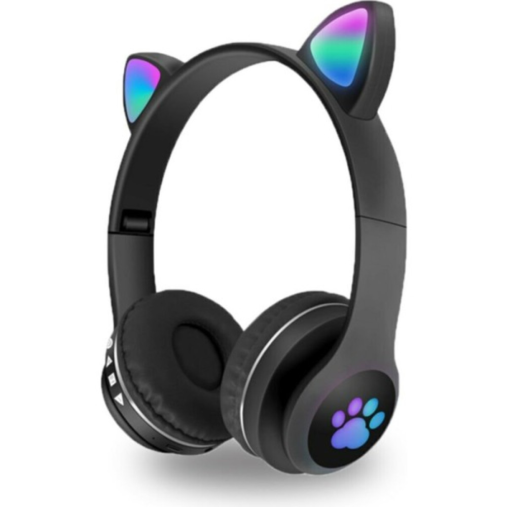 Bilişim Aksesuar Kedi Kulaklık Kart Girişli Radyolu Bluetooth 5.0 Kulaklık Yüksek Ses Akıllı LED Işıklı Kedi Kulaklık - Siyah Kulak Üstü Kulaklık Fiyatı