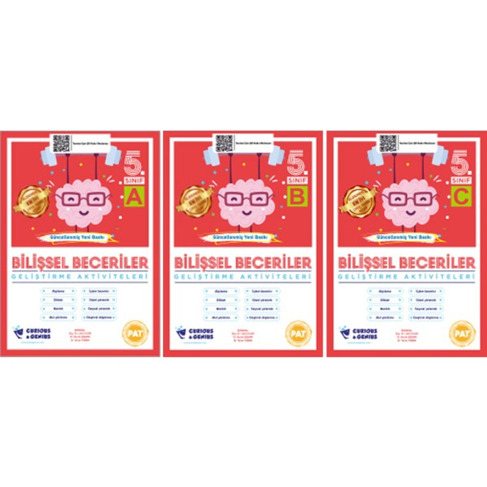 Bilişsel Beceriler Geliştirme Aktiviteleri 5. Sınıf Seti (A-B-C) 3 Kitap Güncellenmiş Yeni Baskı Zeka Geliştirici Kitaplar Fiyatı
