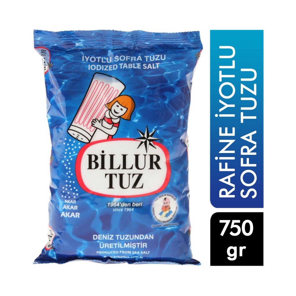 Billur Rafine İyotlu Sofra Tuzu 750 gr Tuz Fiyatı
