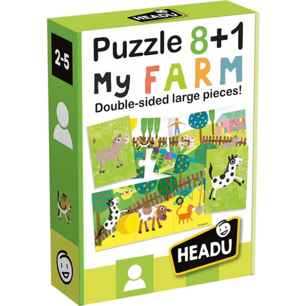 Bilmiş Çocuk Headu 8+1 Çiftliğim Puzzle Büyük Iki Taraflı Parçalı Yapboz 8+1 My Farm Puzzle (2-5 Yaş) Eğitici Oyuncak Fiyatı