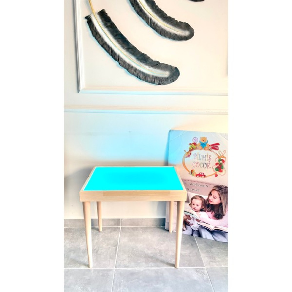 Bilmiş Çocuk Montessori Işıklı Etkinlik ve Oyun Masası (Ayaklı) 16 Renk Ahşap Light Table (43X63) Bebek Oyuncakları Fiyatı