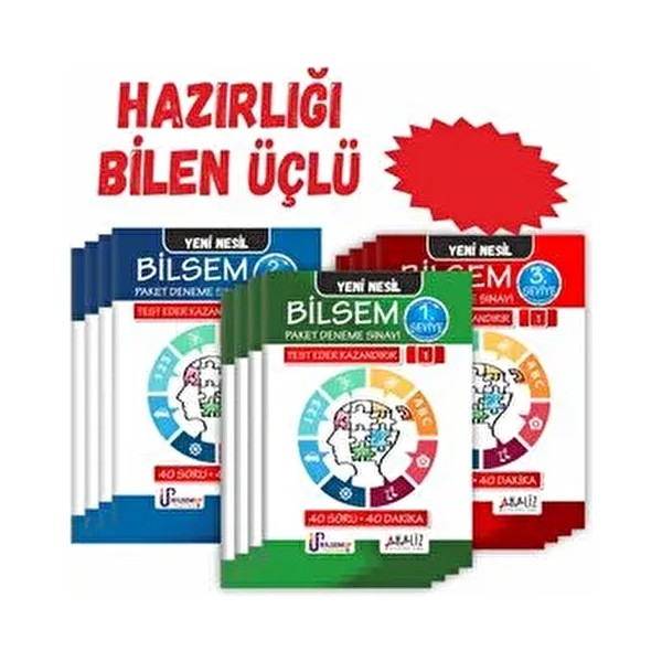 Bilsem 3'lü Paket Deneme (1.seviye - 2.seviye - 3.seviye) Diğer Fiyatı