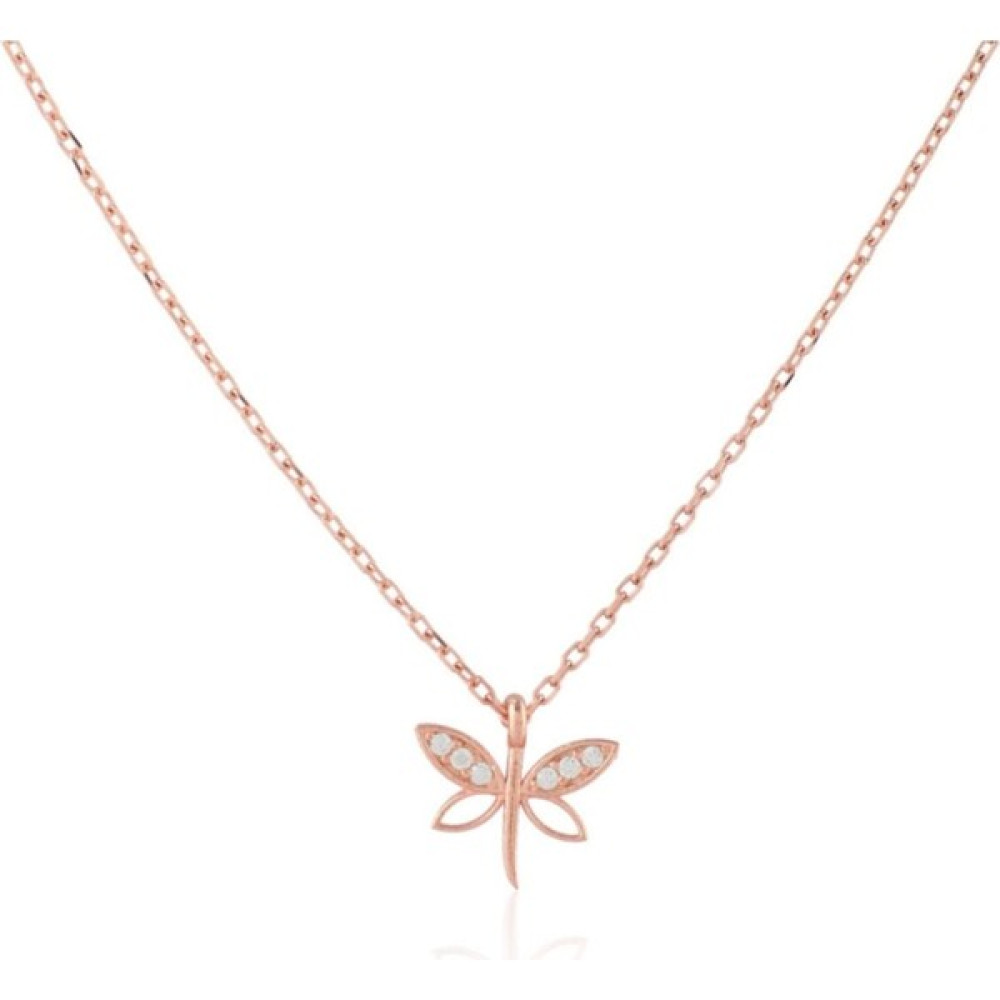 Bilsen Store Kadın Tamamı Saf Orjinal 925 Ayar Gümüş Rose Kaplama Minimal Yusufçuk Kolye Gümüş Kolye Fiyatı