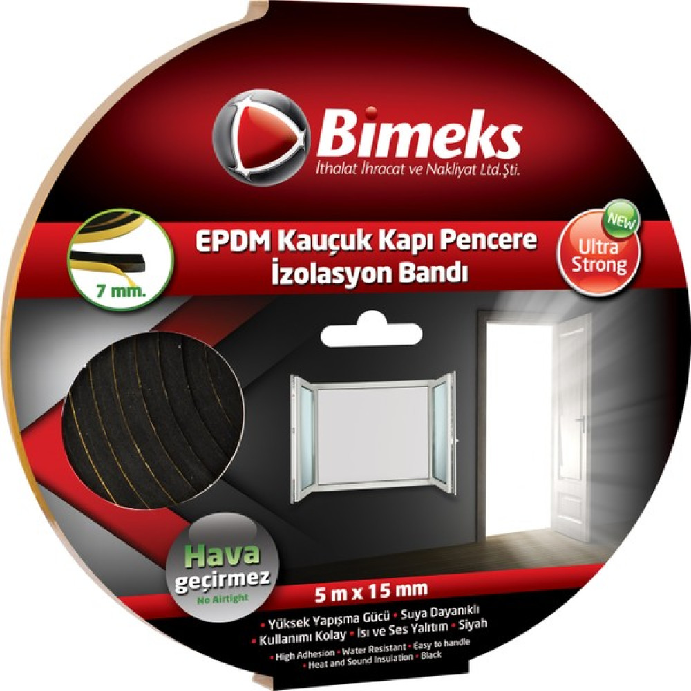 Bimeks Epdm Kauçuk Kapı Pencere Bandı 7Mmx15Mmx5Mt Siyah Oto, Bahçe, Yapı Market Fiyatı