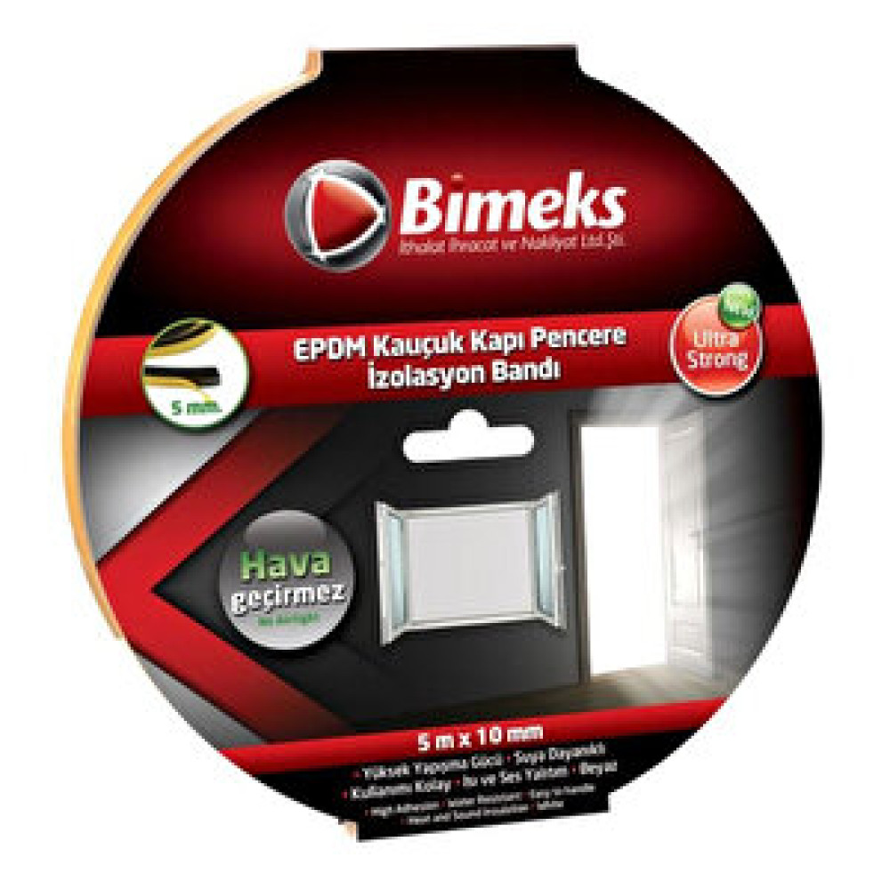 Bimeks Kauçuk Kapı Pencere Bandı 5mm Siyah Dış Cephe Yalıtım Malzemeleri Fiyatı