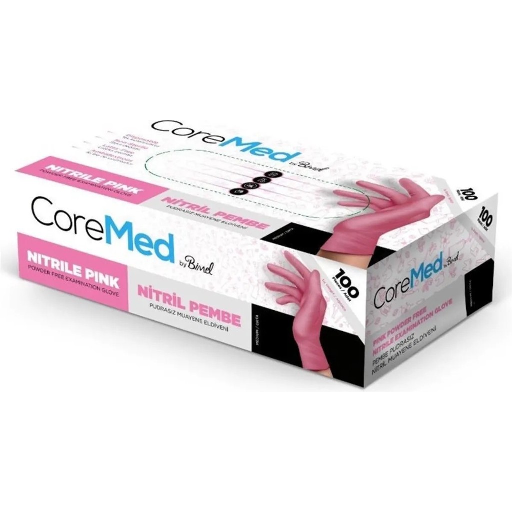 Bimel Coremed Pembe Nitril Muayene Eldiveni Pudrasız 100 Lü Paket S Beden Diğer Fiyatı