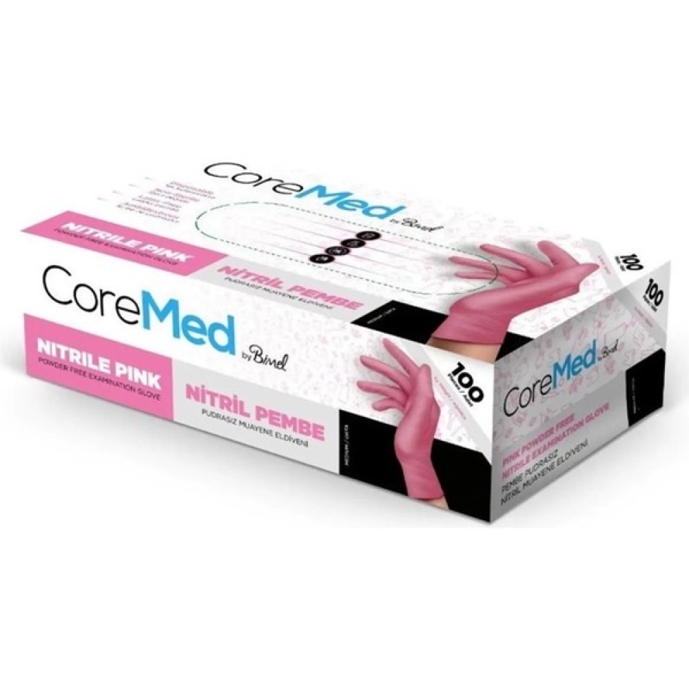 Bimel Coremed Pembe Nitril Muayene Eldiveni Pudrasız 100 Lü Paket - XS Temizlik Malzemeleri Fiyatı