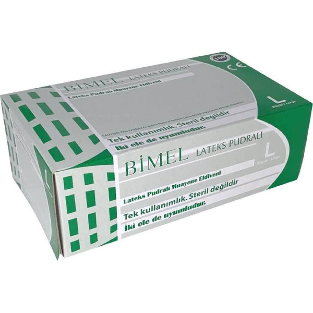 Bimel ELDİVEN BİMEL PUDRALI LATEX BÜYÜK BOY BEYAZ ELDİVEN 1 PAKET Temizlik Malzemeleri Fiyatı