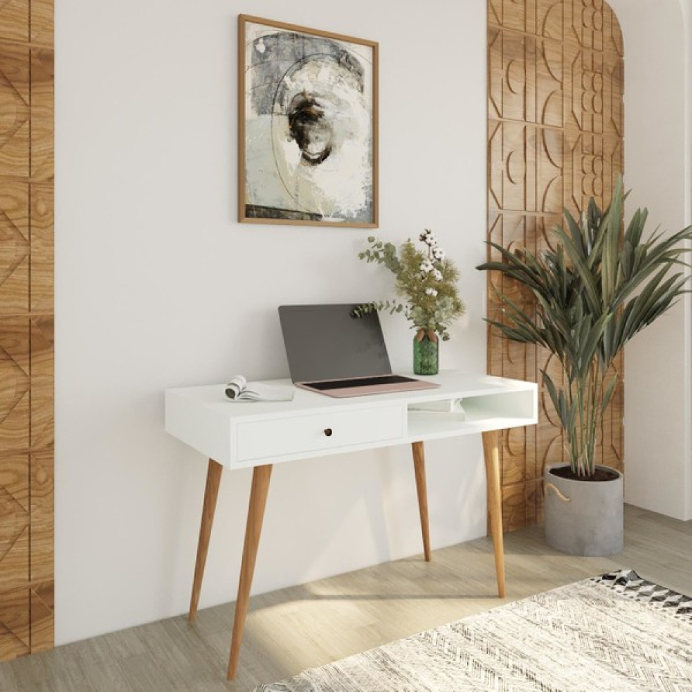 Bimossa S5110 Janus Çalışma Masası Çekmeceli Beyaz - Y: 76 cm D: 56 cm G: 114 cm Çalışma Masası Fiyatı