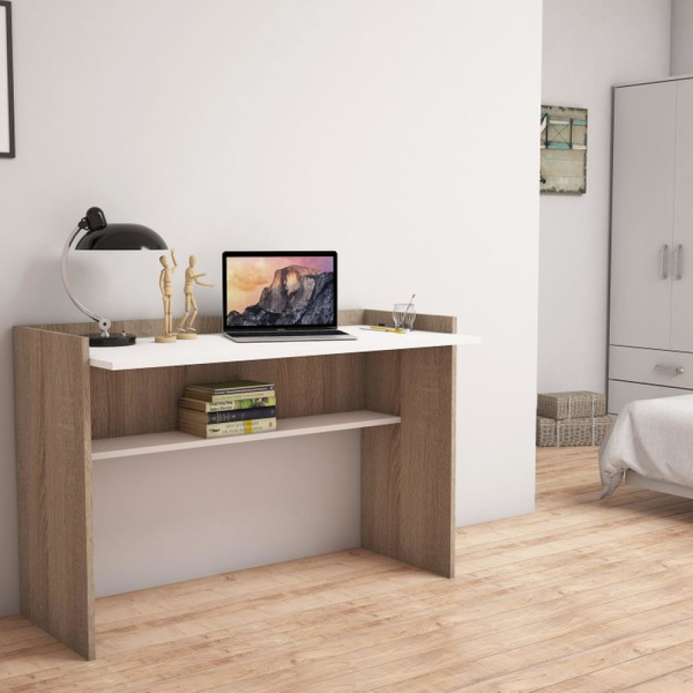 Bimossa S6020 Nazende Çalışma Masası Ceviz Beyaz - Y: 85 cm D: 58 cm G: 118 cm - Ceviz - Beyaz Çalışma Masası Fiyatı