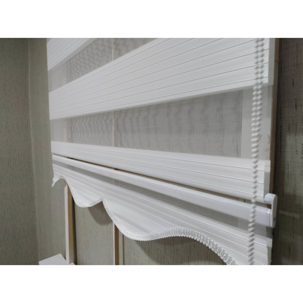Binbir Perde Binbirperde Beyaz Pileli Dilimli Zebra Perde - 130 x 200 cm Perde Fiyatı