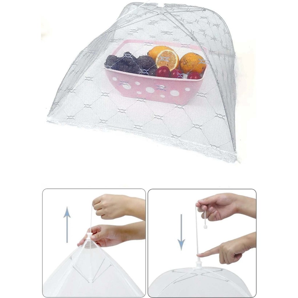 Binbir Reyon 4 Adet Kare Beyaz Gıda Koruma Şemsiyesi Yiyecek Yemek Sinek Koruyucu 30CMX30CM RE040R Diğer Fiyatı