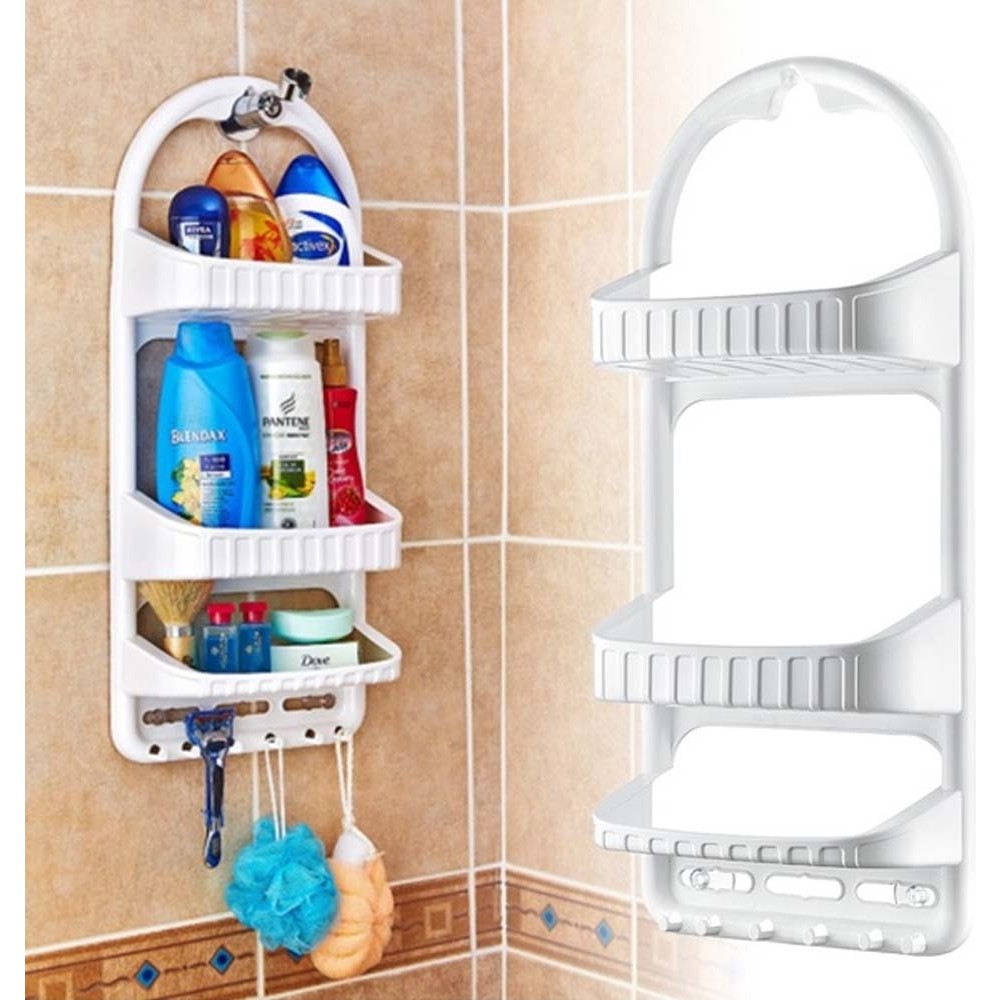 Binbir Reyon Duş Rafı Vantuzlu Raf 3 Katlı Askı Kancalı Banyo Duş Rafı LA052 Diğer Fiyatı
