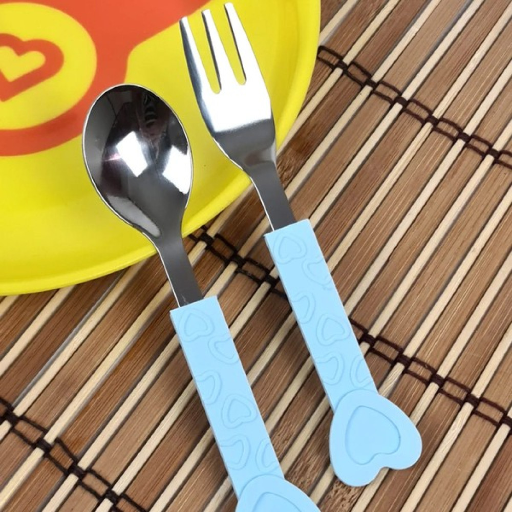 Binbirreyon Bebek Mama Kaşığı Çocuk Yemek Kaşığı Yumuşak Silikon Saplı 2 Parça PA092 - Mavi Mama Seti Fiyatı
