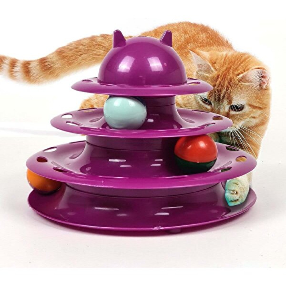 Binbirreyon Kedi Oyuncağı 4 Katlı Toplu Yuvarlak Kedi Aktivite Oyuncağı 23CM UC001 - Pembe Evcil Hayvan Ürünleri Fiyatı