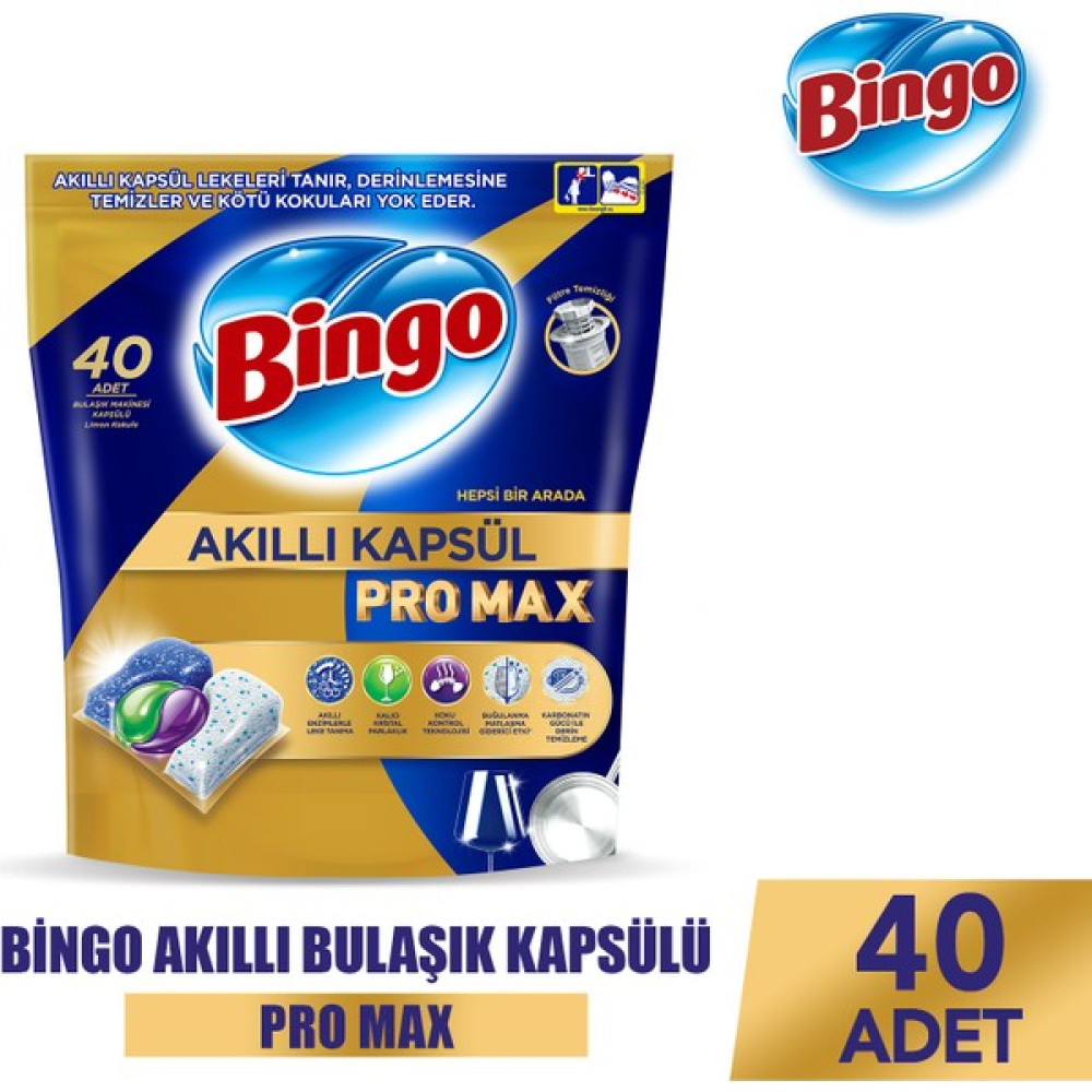 Bingo Akıllı Kapsül Pro Max Bulaşık Makinesi Deterjanı Tableti 40'lı Bulaşık Yıkama Fiyatı