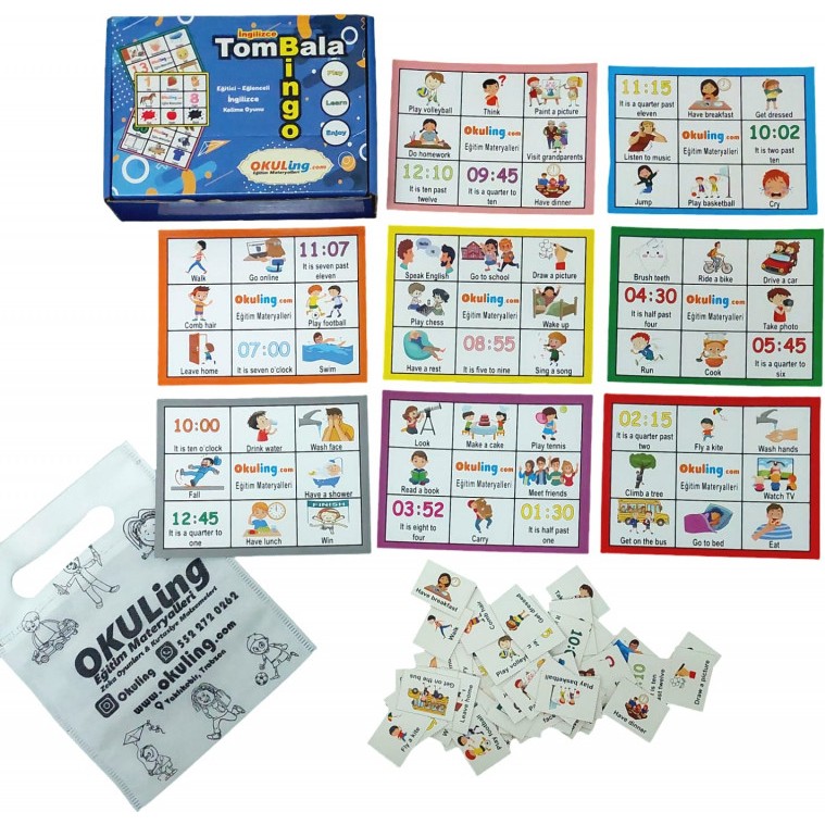 Bingo- Ingilizcetombala Seti -Daily Activities, Actions,time Diğer Fiyatı
