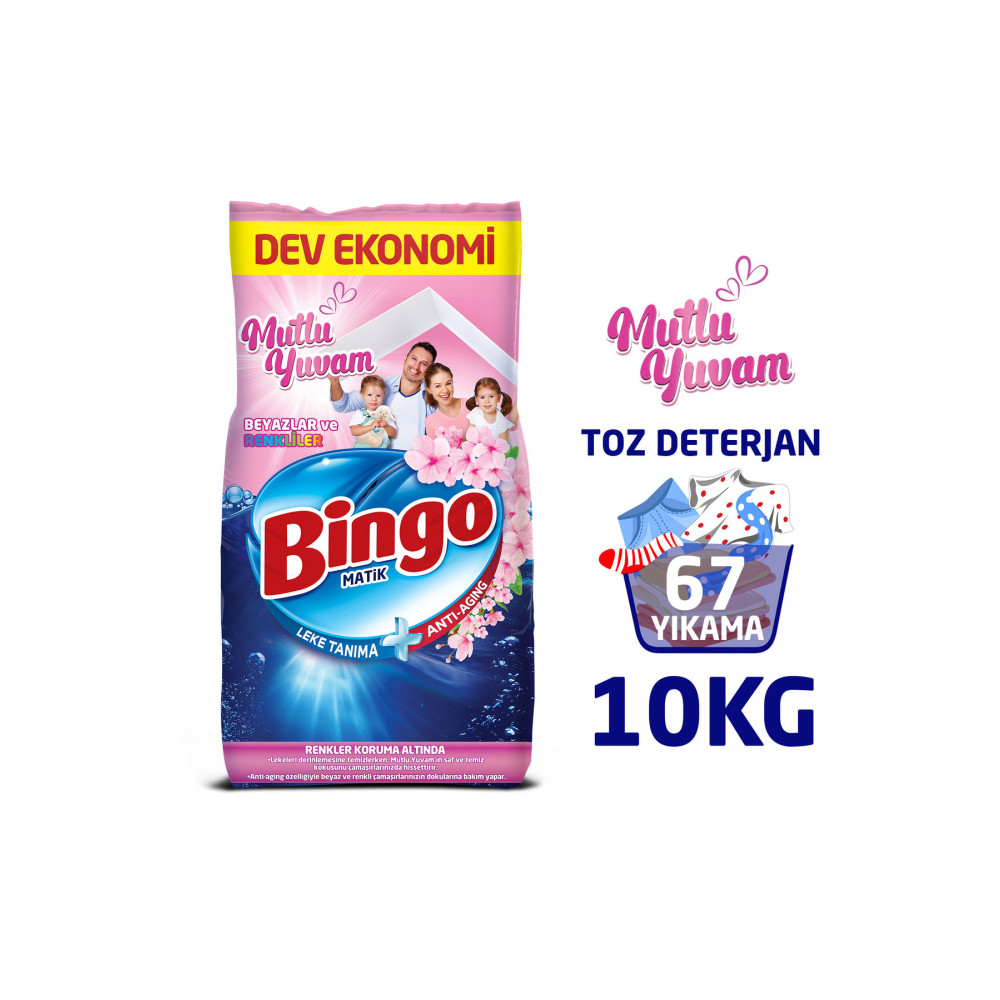Bingo Matik Konsantre Toz Deterjan Mutlu Yuvam 10 Kg Çamaşır Deterjanı Fiyatı