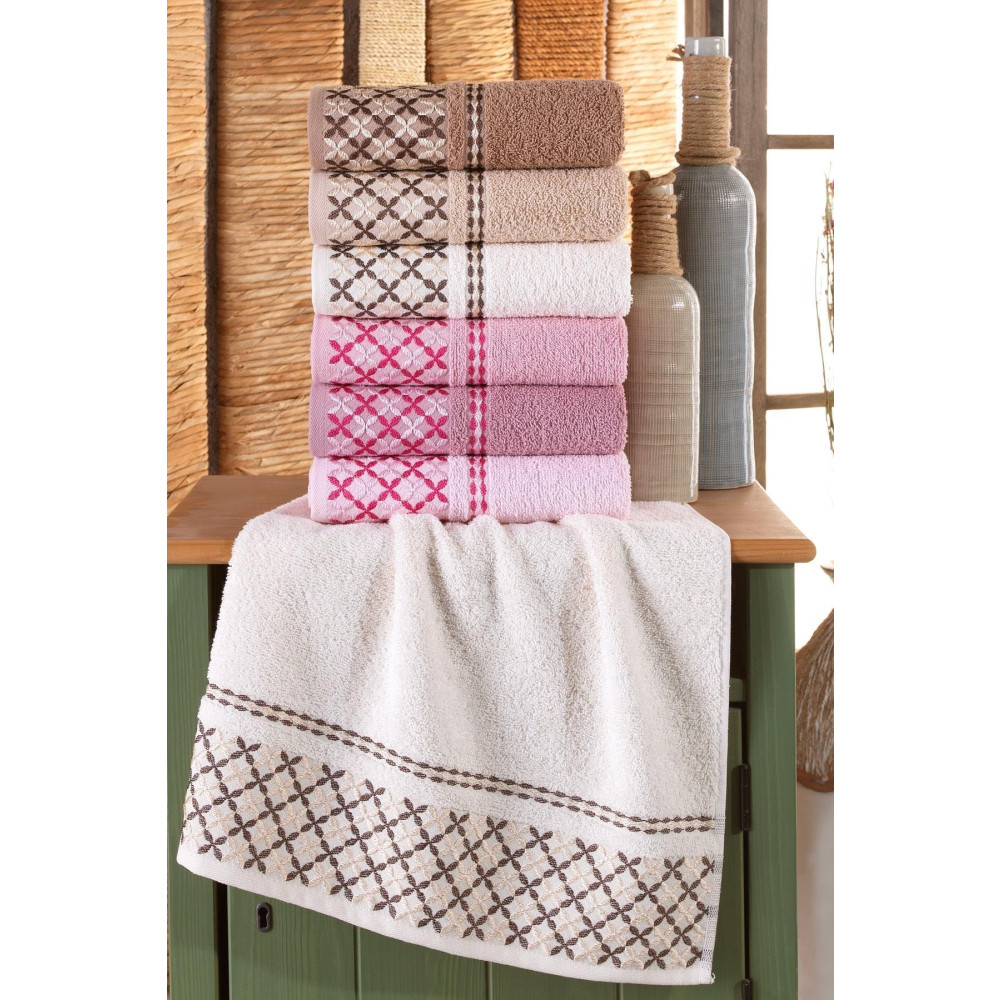 BİNNUR HOME Ekose 50x90 Cm 6 Lı Antibakteriyel El Ve Yüz Havlusu | Pamuklu Banyo Havlusu Fiyatı