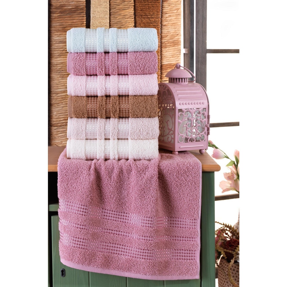 BİNNUR HOME Stars 50x90 Cm 6 Lı Antibakteriyel El Ve Yüz Havlusu | Pamuklu Banyo Havlusu Fiyatı