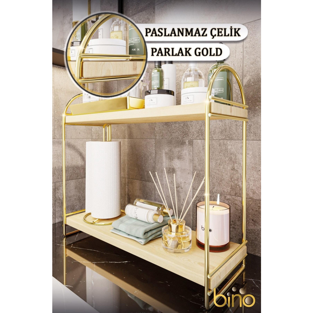 Bino Mutfak Rafı Masaüstü Düzenleyici Organizer Mutfak Banyo Dolabı 2 Katlı Raf Oval Raf Kitaplık Mutfak Dolabı / Mobilyası Fiyatı