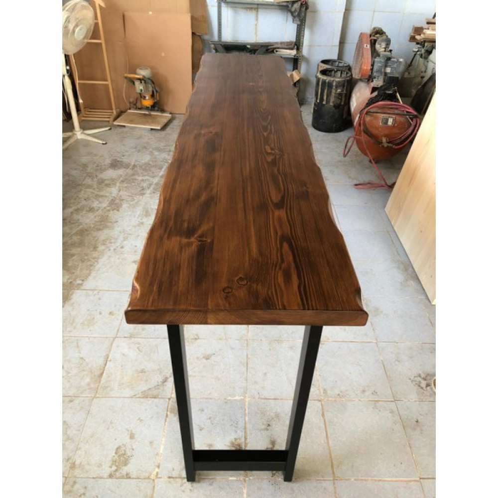Bintaş Mobilya Kütük Bar Masası Ceviz Rengi 200X50.CM Yemek & Mutfak Masası Fiyatı
