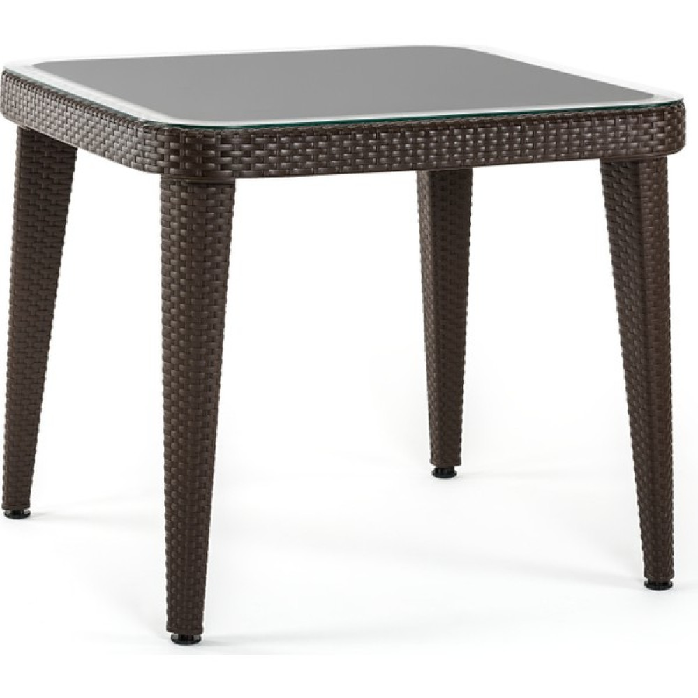 Bintaş Mobilya Rattan Plastik Temperli Camlı Venge Dış Mekan Bahçe Masası 90X90.CM Bahçe Masası Fiyatı