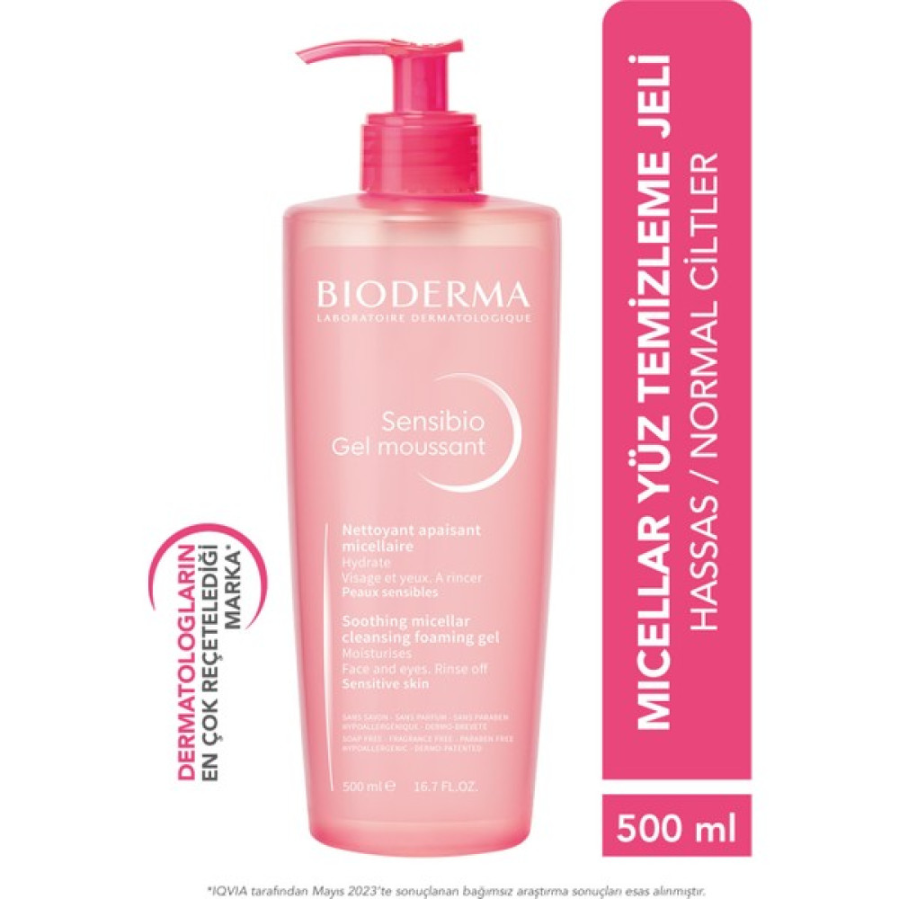 Bio Bioderma Sensibio Foaming Gel Hassas ve Normal Ciltler Durulanan Micellar Yüz Temizleme Jeli 500 ml Cilt Temizleme ve Peeling Fiyatı