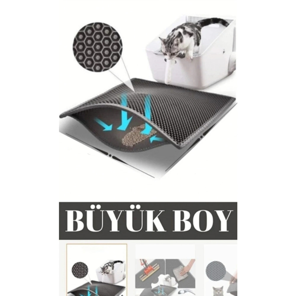 Bio Cats Büyük Boy Kedi Tuvaleti Önü Elekli Kedi Kumu Paspası Gri 80x60 Cm Büyük Paspas Gri Evcil Hayvan Ürünleri Fiyatı