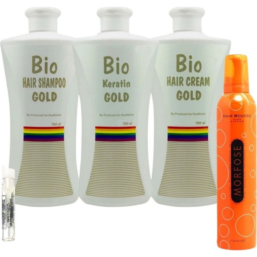 Bio Keratin Gold 3'lü Set Brezilya Fönü Kalıcı Saç Düzleştirici Keratin + Morfose Saç Köpüğü 350ml Saç Şekillendirici Krem Fiyatı