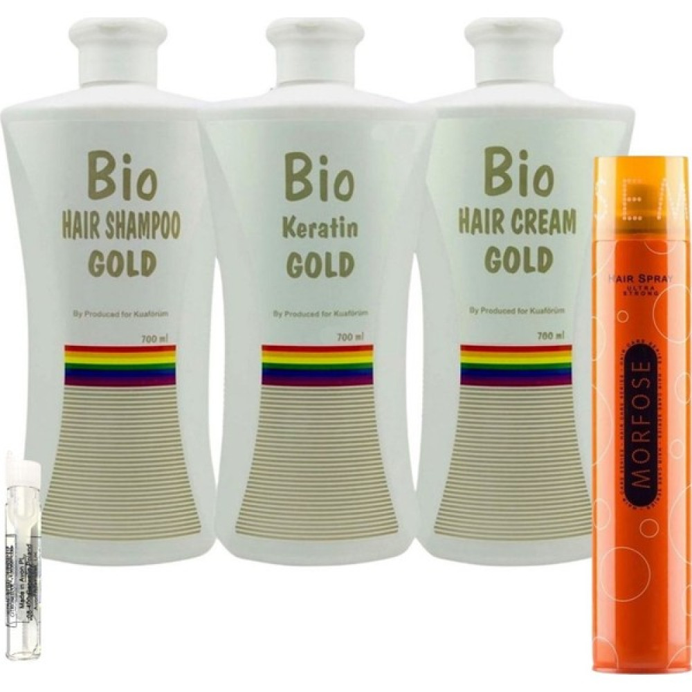Bio Keratin Gold 3'lü Set Brezilya Fönü Kalıcı Saç Düzleştirici Keratin + Morfose Saç Spreyi 400ml Saç Şekillendirici Krem Fiyatı