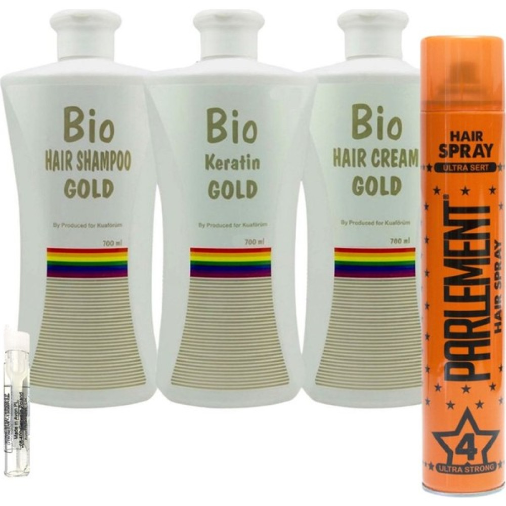 Bio Keratin Gold 3'lü Set Brezilya Fönü Kalıcı Saç Düzleştirici Keratin + Parlement Saç Spreyi 400ml Saç Şekillendirici Krem Fiyatı