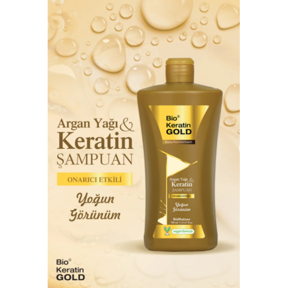 Bio Keratin Gold Argan Yagi & Keratin Onarici Sulfatsiz Sampuan 700 Ml Şampuan ve Saç Kremi Fiyatı