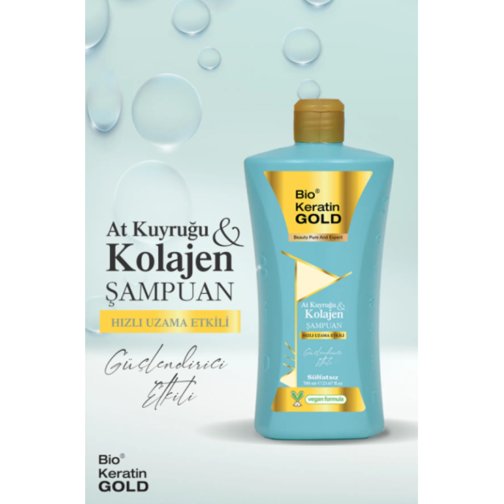 Bio Keratin Gold At Kuyrugu & Kolajen Hizli Uzama Etkili Tuzsuz Sampuan 700 Ml Şampuan ve Saç Kremi Fiyatı