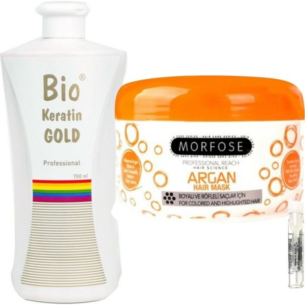 Bio Keratin Gold Brezilya Fönü Kalıcı Saç Düzleştirici Keratin + Morfose Argan Saç Maskesi 500ml Saç Şekillendirici Krem Fiyatı
