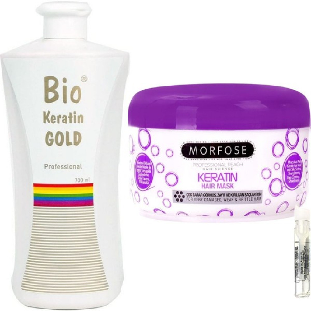 Bio Keratin Gold Brezilya Fönü Kalıcı Saç Düzleştirici Keratin + Morfose Keratin Saç Maskesi 500ml Saç Şekillendirici Krem Fiyatı