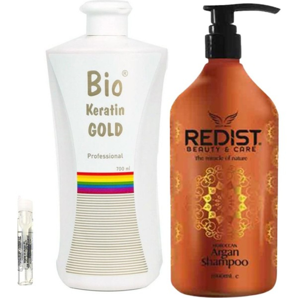 Bio Keratin Gold Brezilya Fönü Kalıcı Saç Düzleştirici Keratin + Redist Argan Şampuan 1000ml Saç Şekillendirici Krem Fiyatı