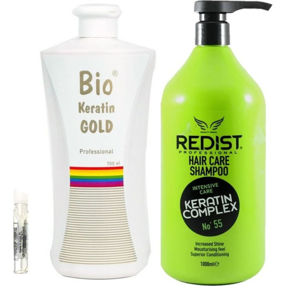 Bio Keratin Gold Brezilya Fönü Kalıcı Saç Düzleştirici Keratin + Redist Keratin Şampuan 1000ml Saç Şekillendirici Krem Fiyatı