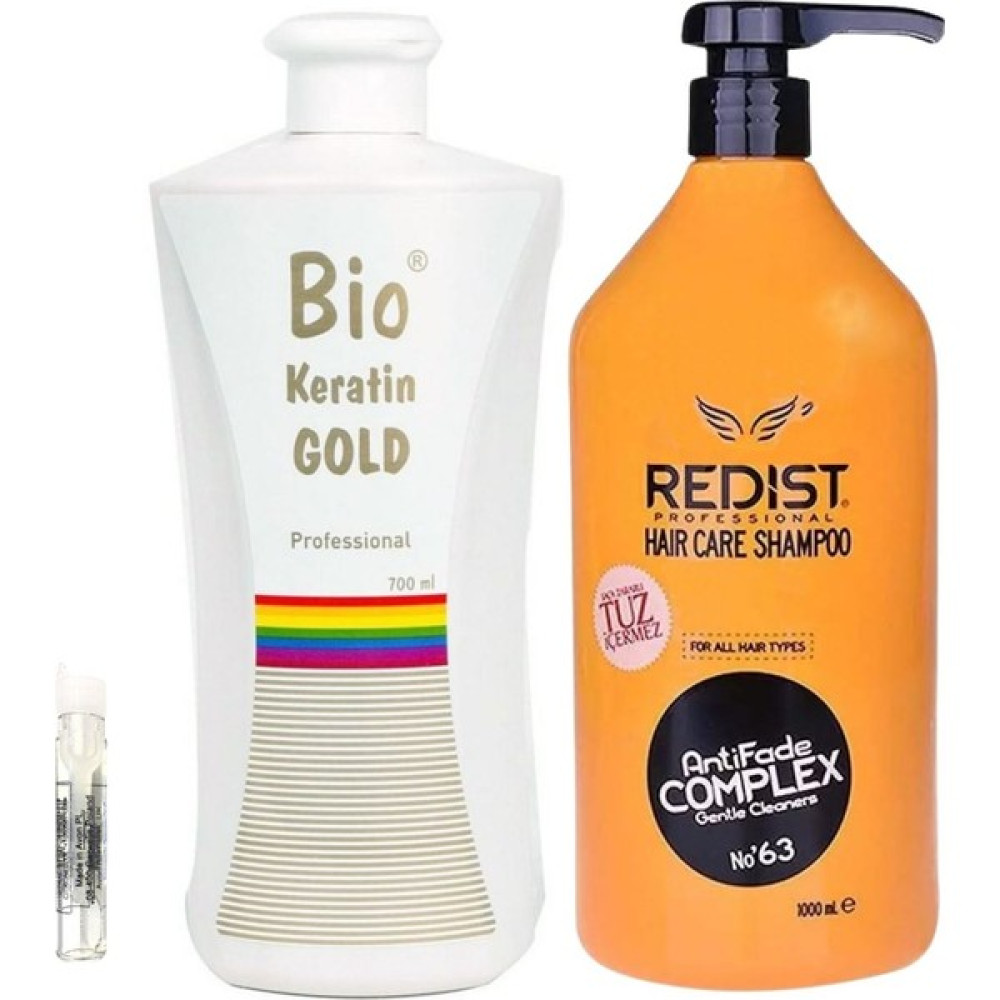 Bio Keratin Gold Brezilya Fönü Kalıcı Saç Düzleştirici Keratin + Redist Tuzsuz Şampuan 1000ml Saç Şekillendirici Krem Fiyatı