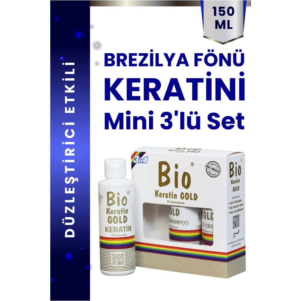 Bio Keratin Gold Brezilya Fönü Keratini Mini 3lü Set 150 ml. Saç Bakımı Fiyatı