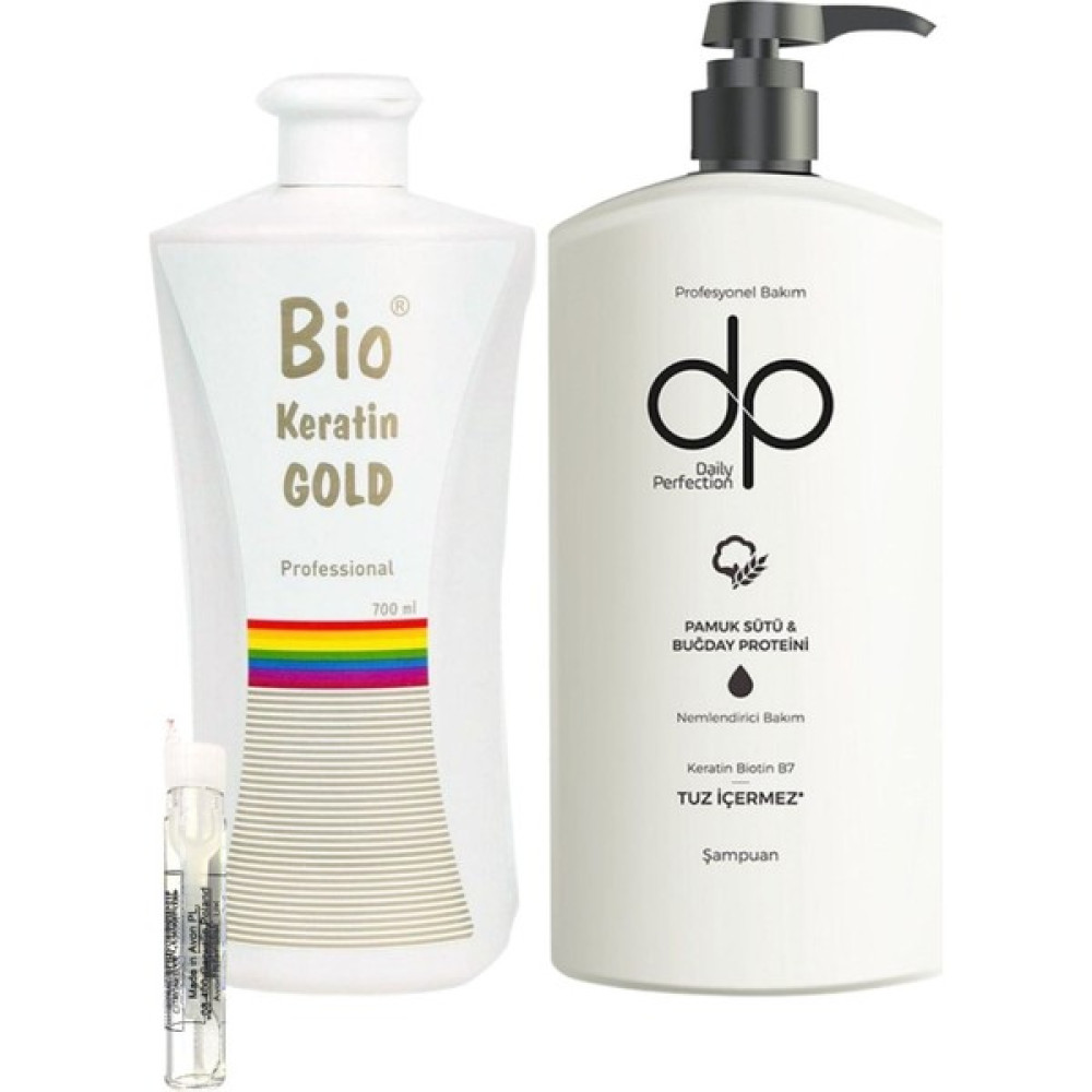 Bio Keratin Gold Brezilyan Fönü Kalıcı Saç Düzleştirici + Dp Tuzsuz Şampuan Pamuk Sütü & Buğday Proteini Şampuan ve Saç Kremi Fiyatı