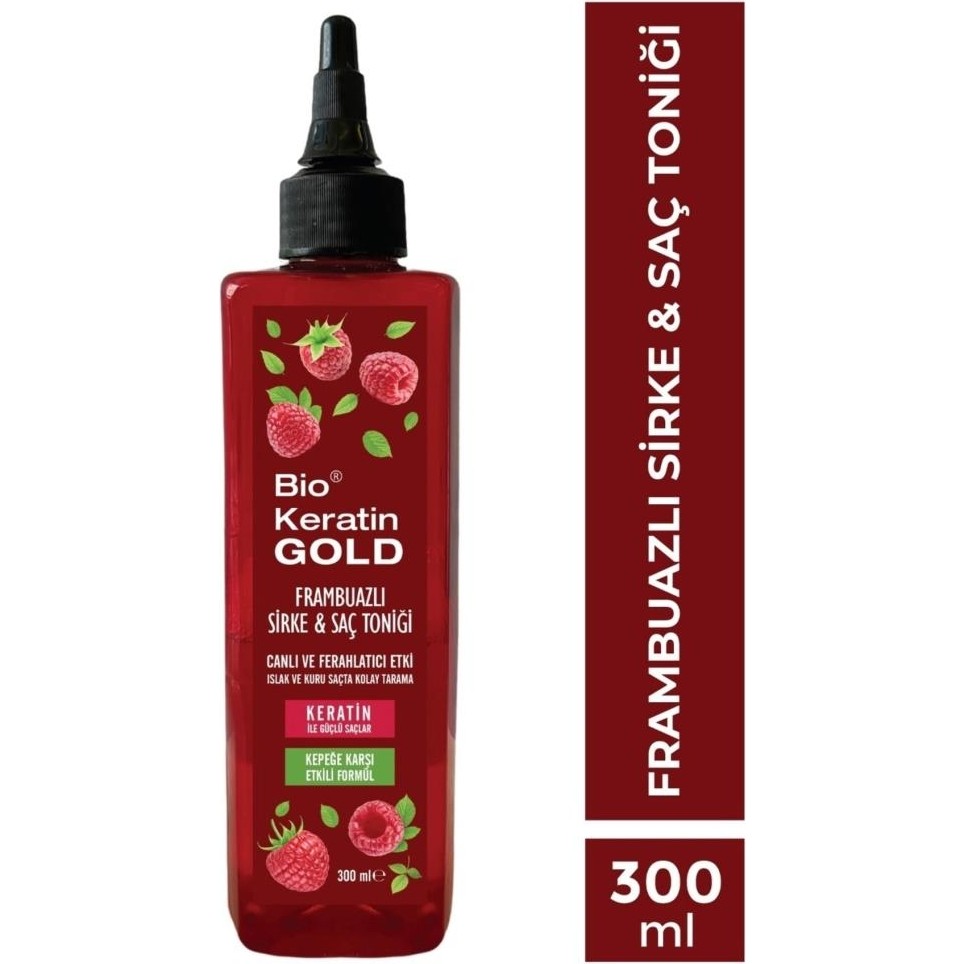Bio Keratin Gold Saç Bakım Toniği Yumuşatıcı Etkiyle 300 ml Frambuazlı Sirke İçerikli - 1 Çamaşır Yıkama Fiyatı