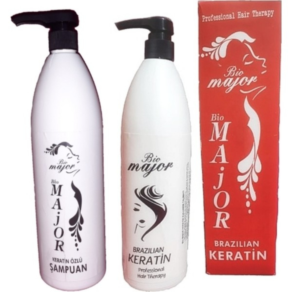 Bio Majör Brezilya Keratin 1000 ml + Keratin Özlü Tuzsuz Şampuan 1000 ml Saç Bakım Maskeleri & Serumlar & Spreyler Fiyatı