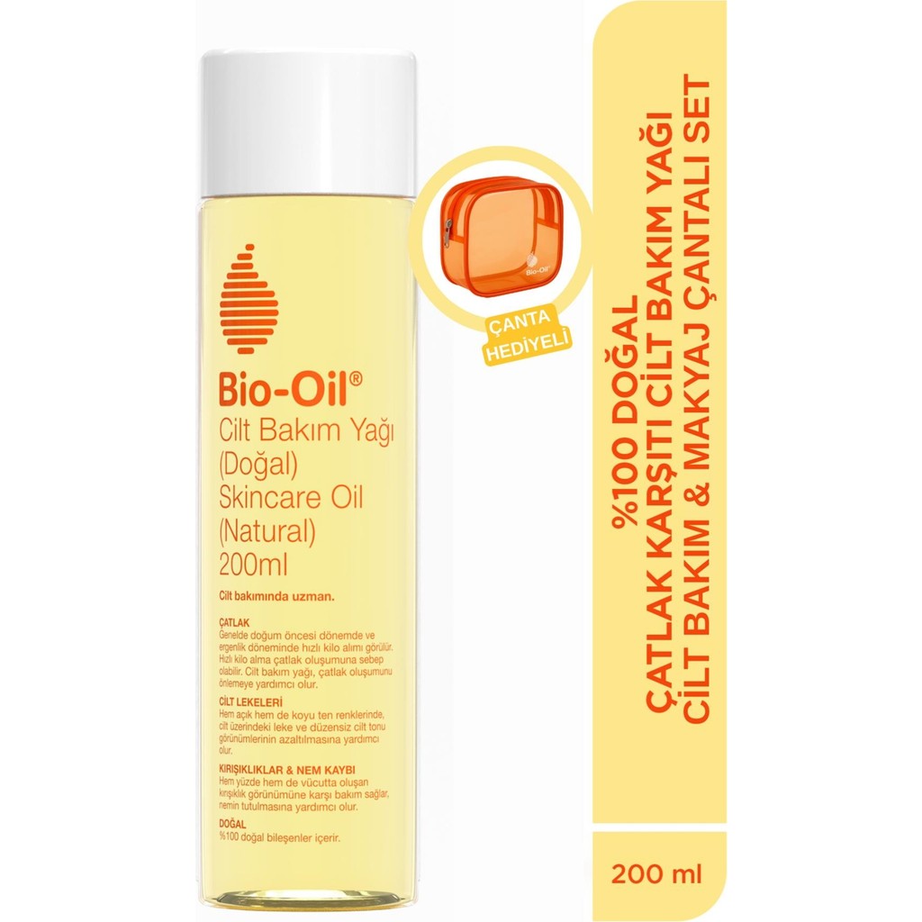 Bio-Oil %100 Natural Çatlak ve Leke Karşıtı Nemlendirici Yağ 200ML-MAKYAJ Çantası Hediyeli Diğer Fiyatı